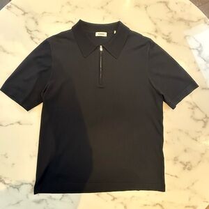SANDRO KNITTED POLO SHIRT WITH ZIP COLLAR - Size Large